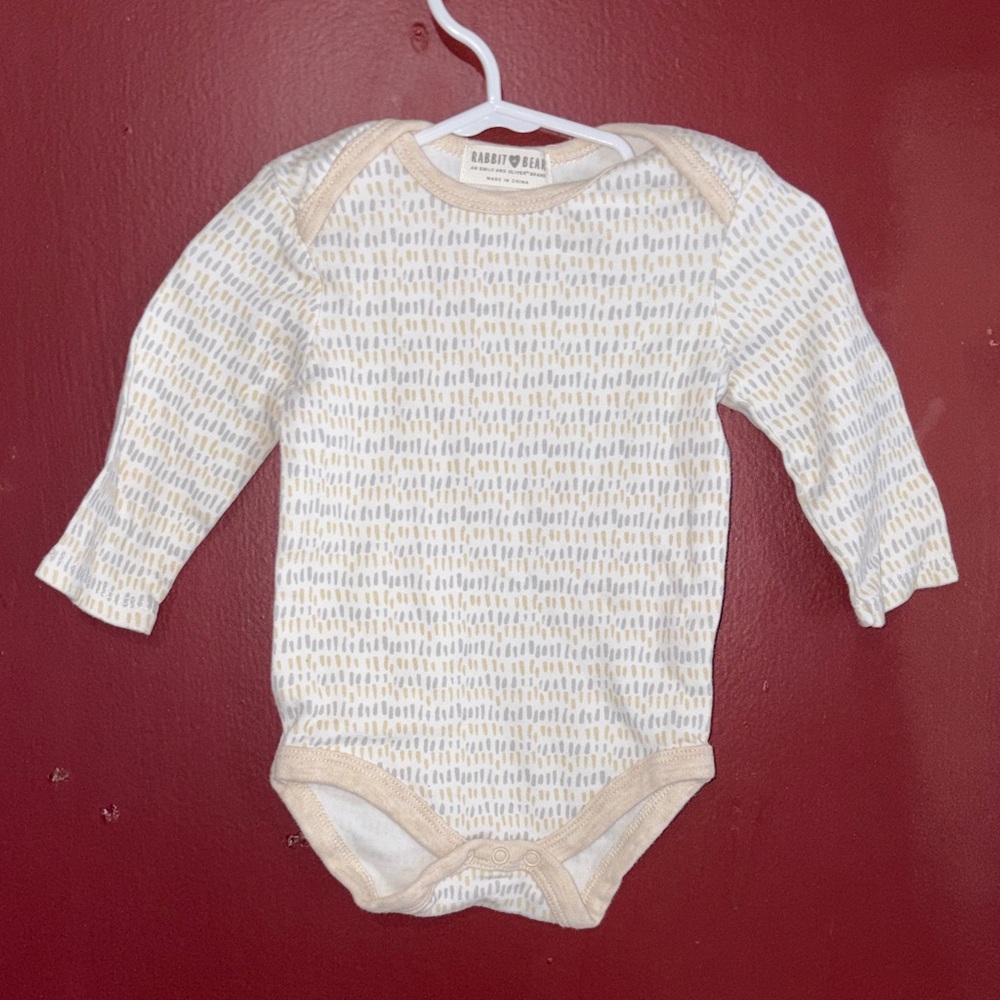 Patterned Cream Kids Bodysuit